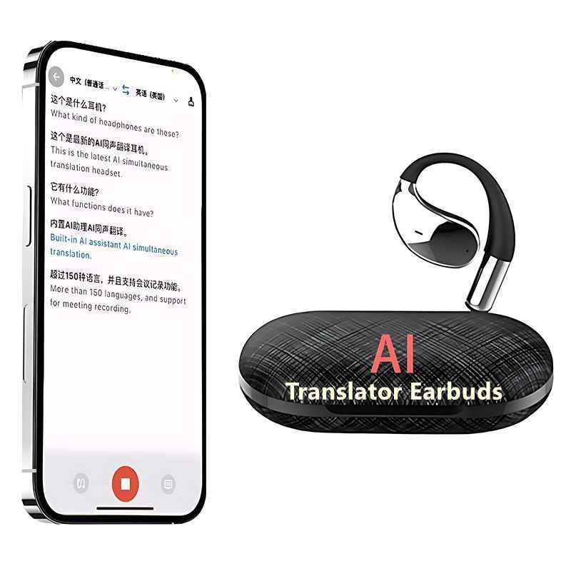 Q39 AI Translator Earbuds - Real-Time Translation in 150 Languages