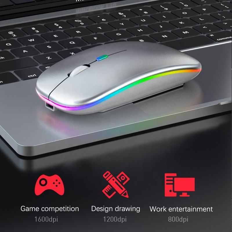 RGB Wireless Gaming Mouse - Silent & Rechargeable for Ultimate Performance
