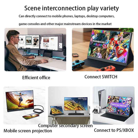 15.6" USB-C Portable Monitor | UHD 1080P IPS Display for Gaming & Mobile Use