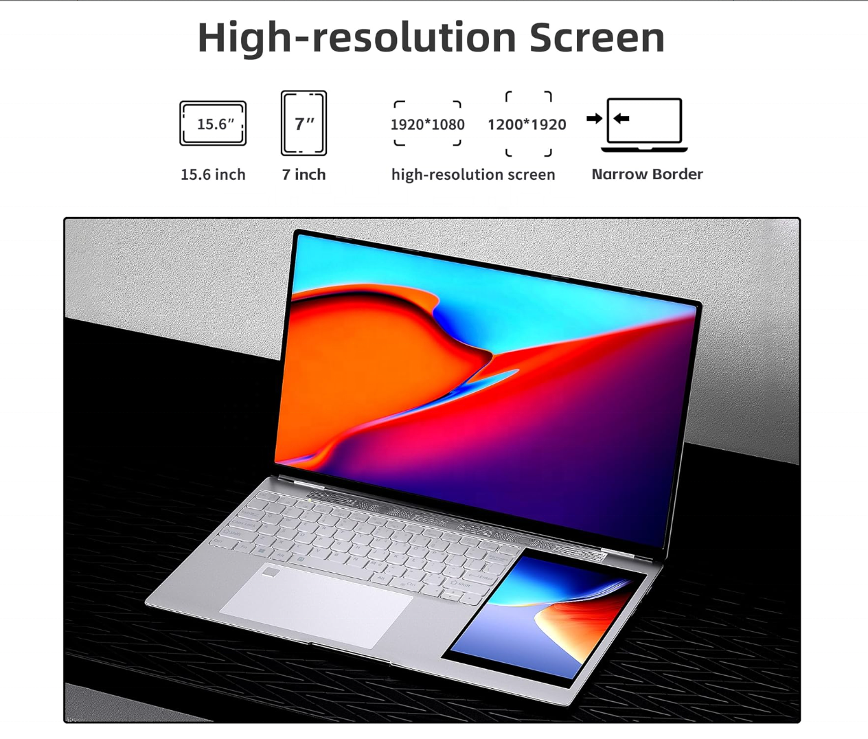 Dual Screen Laptop 15.6'' – Touch & Backlit Pro for Enhanced Productivity