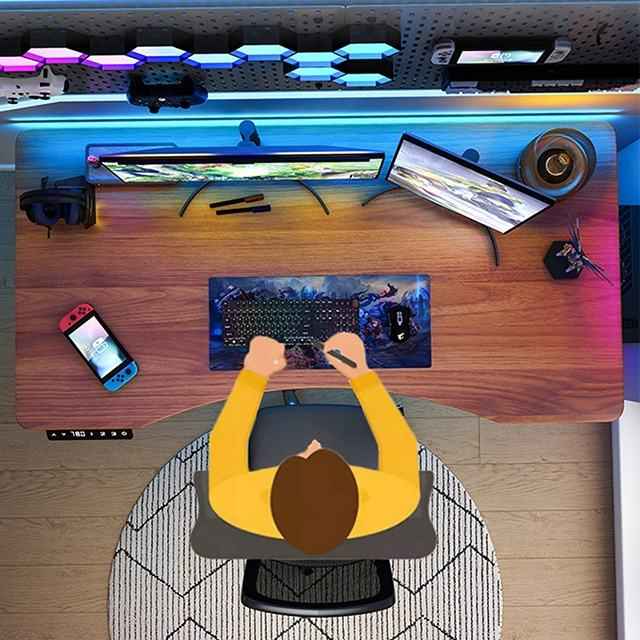 Electric Gaming Desk with Adjustable Height for Ultimate Comfort