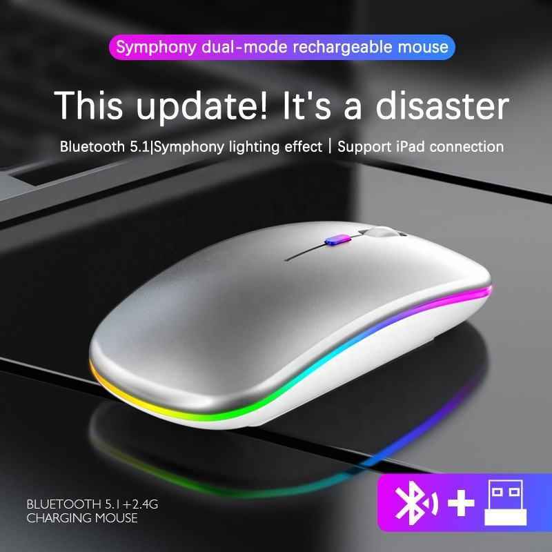 RGB Wireless Gaming Mouse - Silent & Rechargeable for Ultimate Performance