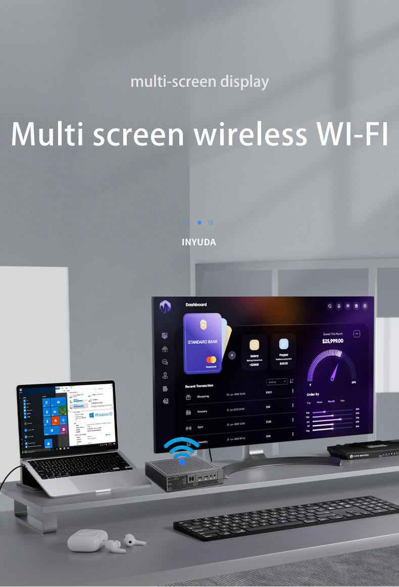 Quad-Core Mini PC with 4K HDMI & VGA | 4x USB Ports for Office & Gaming