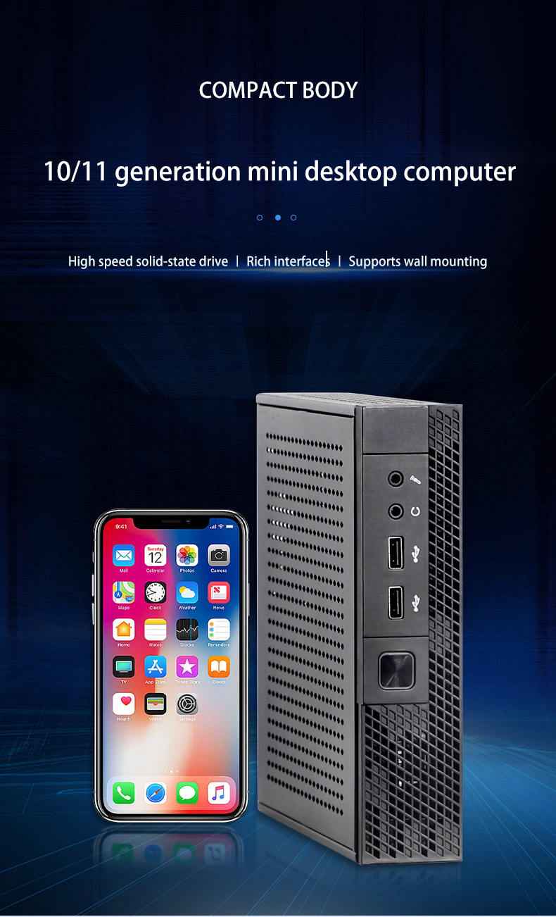 Quad-Core Mini PC with 4K HDMI & VGA | 4x USB Ports for Office & Gaming