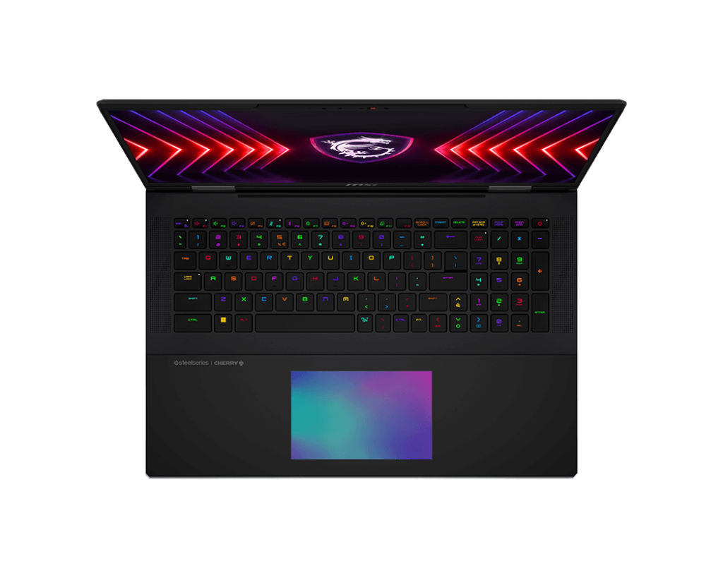 Gaming laptop with RGB lighting on a white background