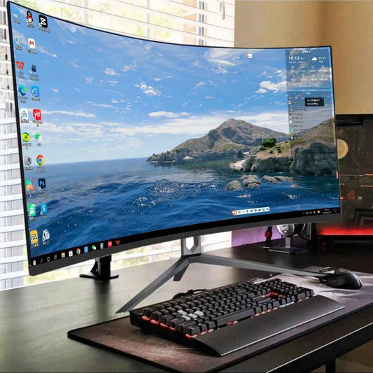 32 Inch Curved 4K Gaming Monitor with VESA Mount - Borderless Design for Immersive Gameplay