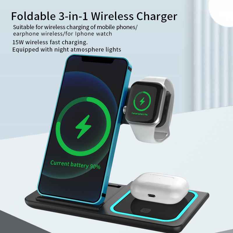 2025 New Multifunction 3 in 1 Wireless Charger - Strong Magnetic Fast Charger for Phone, Smart Watch, and Earphones