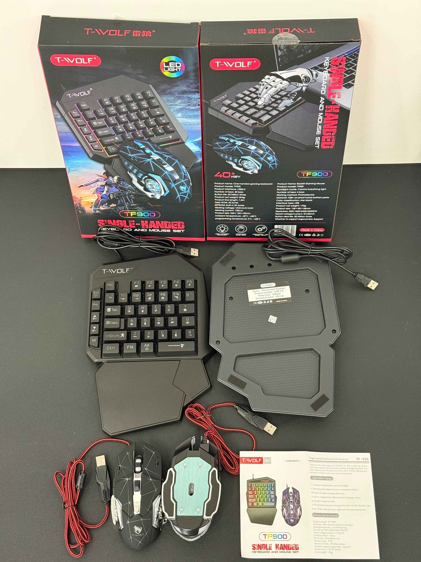 Portable RGB Gaming Keyboard for Mobile Gaming - One-Handed Design