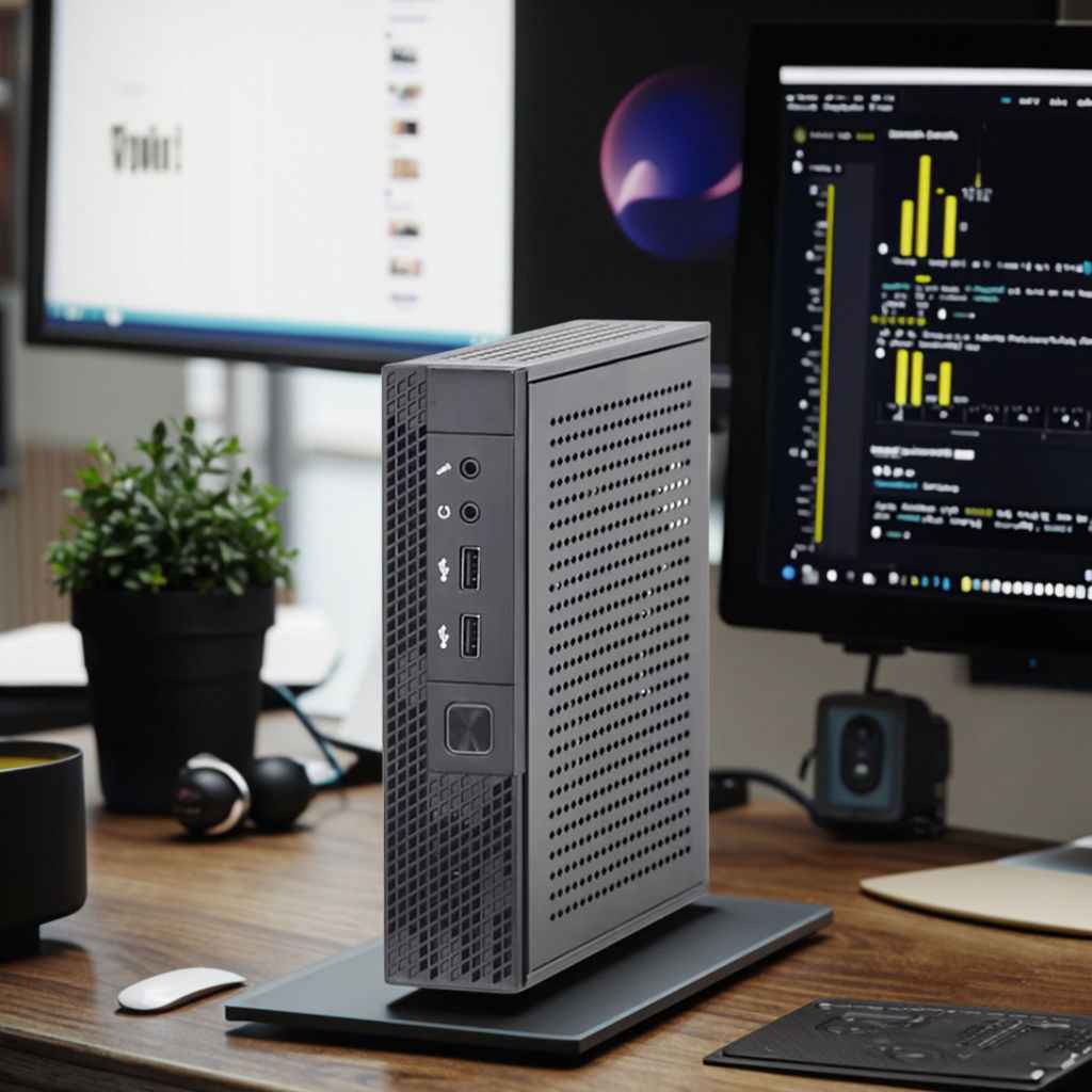 Quad-Core Mini PC with 4K HDMI & VGA | 4x USB Ports for Office & Gaming