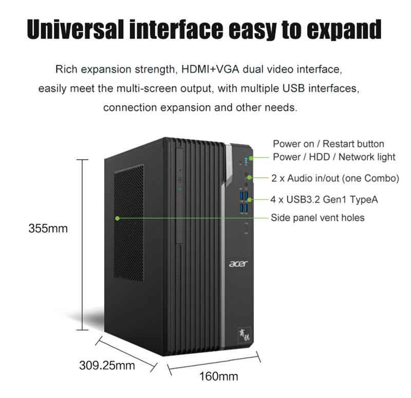 Acer N4270 Business Desktop | Efficient Office PC Computer for Productivity