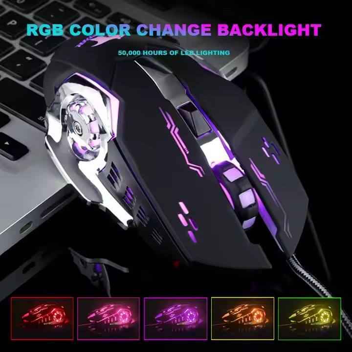 Silent Wireless Gaming Mouse - Rechargeable RGB