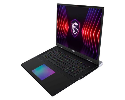 Gaming laptop with MSI logo on a white background